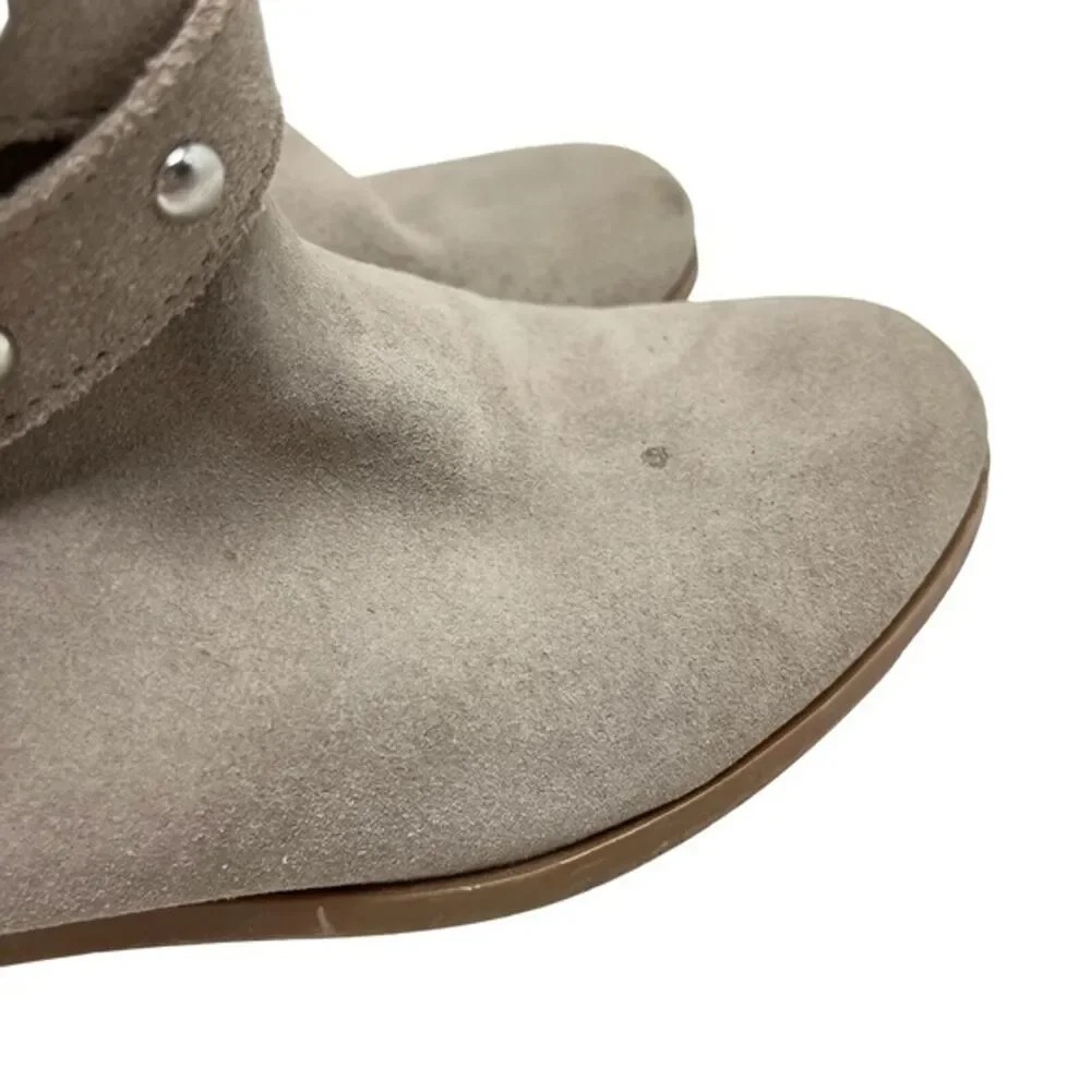SOLE SOCIETY Taupe BELVANNE Genuine Leather Suede Ankle Boots Booties Shoes sz 8